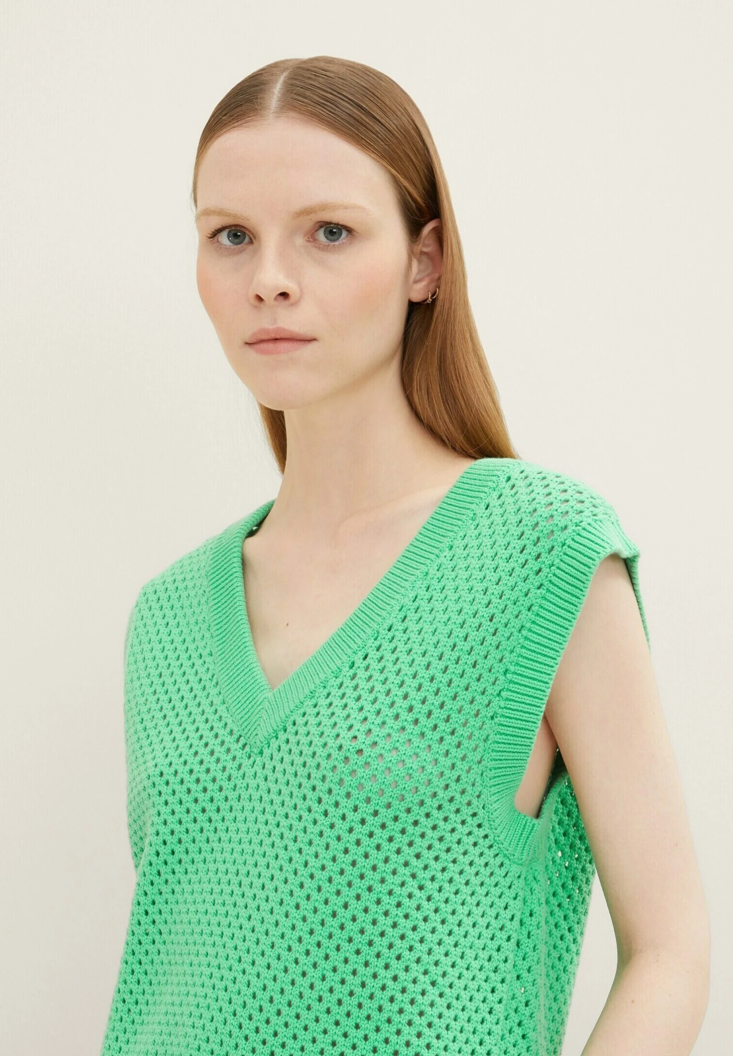 TOM TAILOR Denim Mit V-A - Top - Strong Green 4 TOM TAILOR Denim Mit V-A - Top - Strong Green - Afbeelding 4