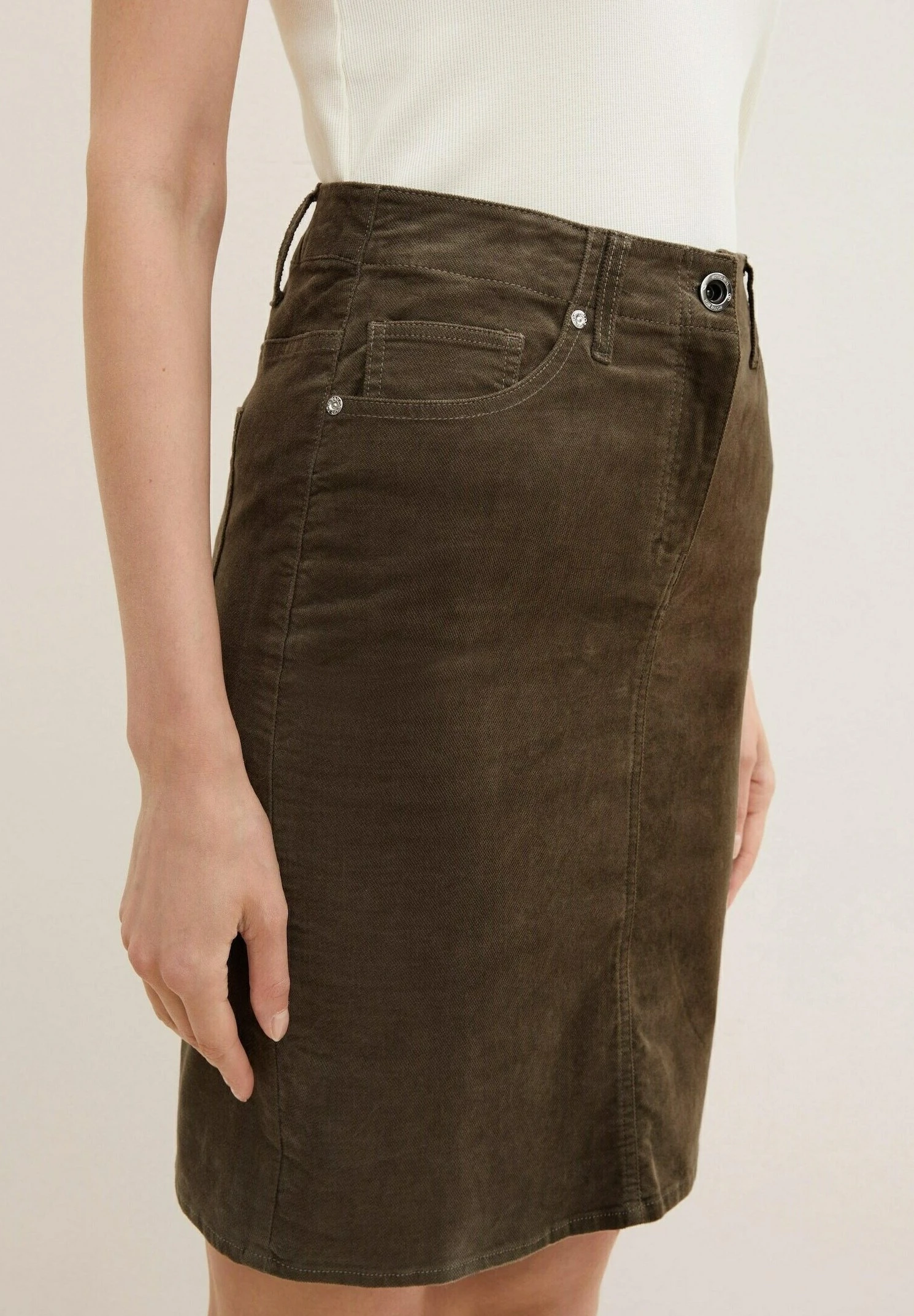 Tom Tailor Basic - Jeansrok - Tarmac Khaki 4 Tom Tailor Basic - Jeansrok - Tarmac Khaki - Afbeelding 4