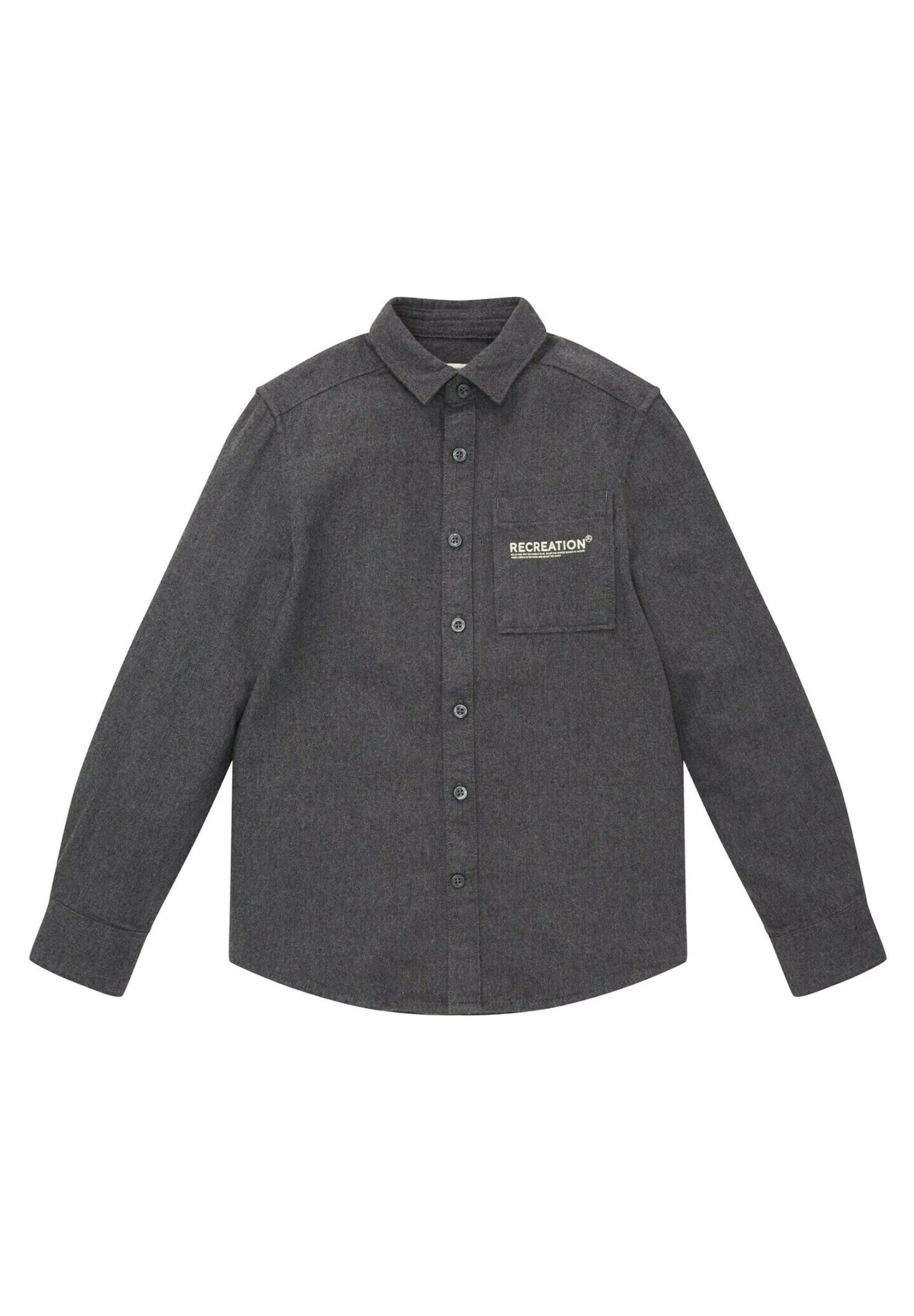 Tom Tailor Flanellhemd - Overhemd - Dark Grey Melange 1 Tom Tailor Flanellhemd - Overhemd - Dark Grey Melange