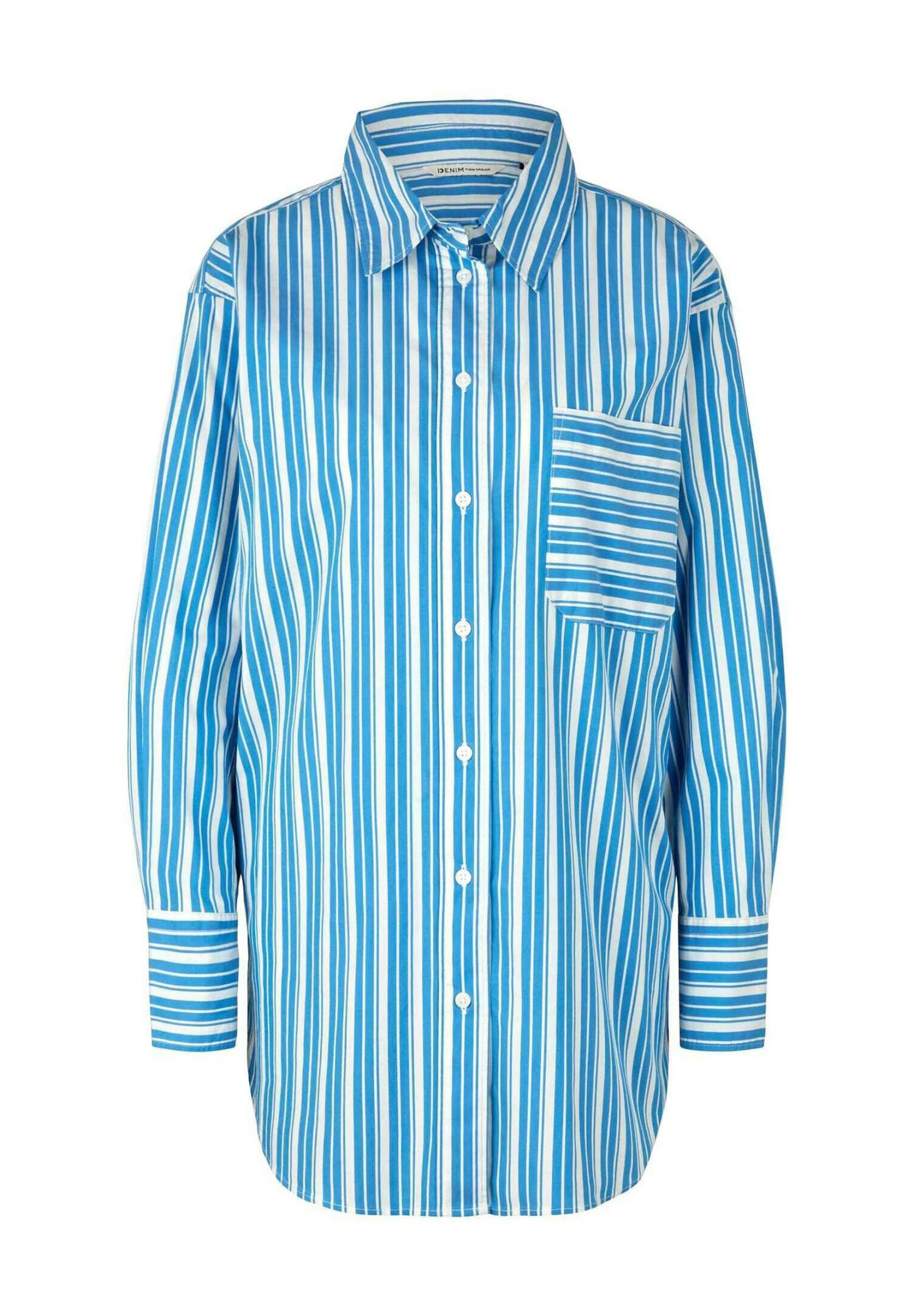 TOM TAILOR Denim Overhemdblouse - Vertical Blue White Stripe 5 TOM TAILOR Denim Overhemdblouse - Vertical Blue White Stripe - Afbeelding 5
