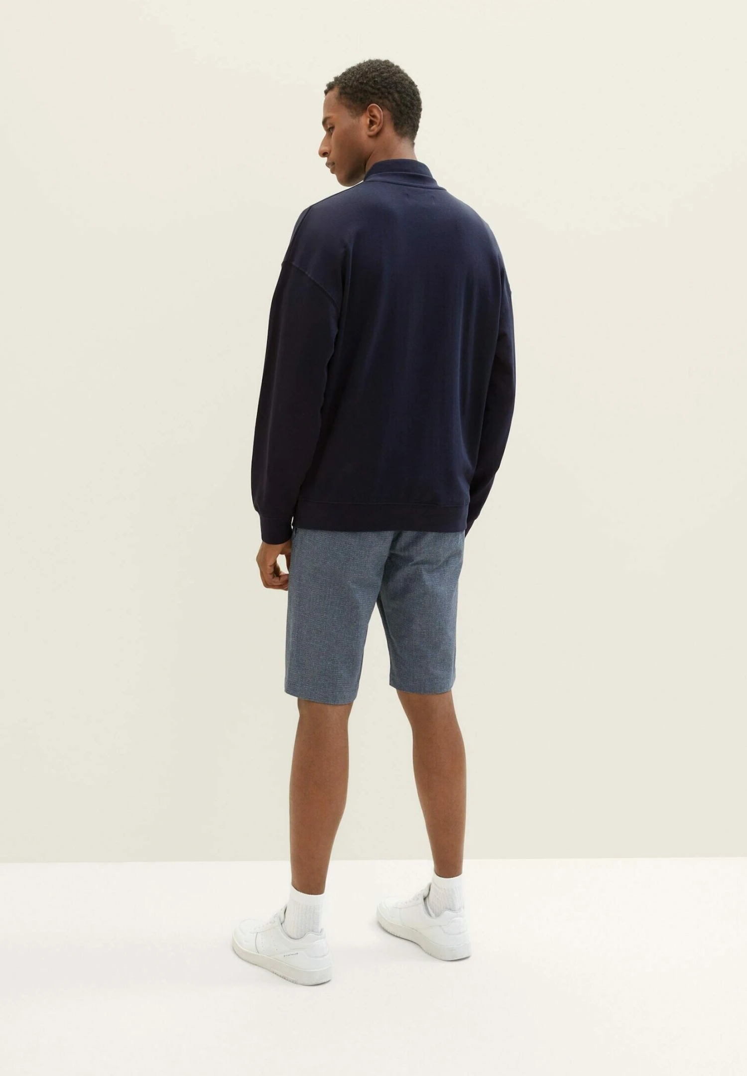 Tom Tailor Bermuda - Shorts - Navy White Yarn Dye Check 3 Tom Tailor Bermuda - Shorts - Navy White Yarn Dye Check - Afbeelding 3