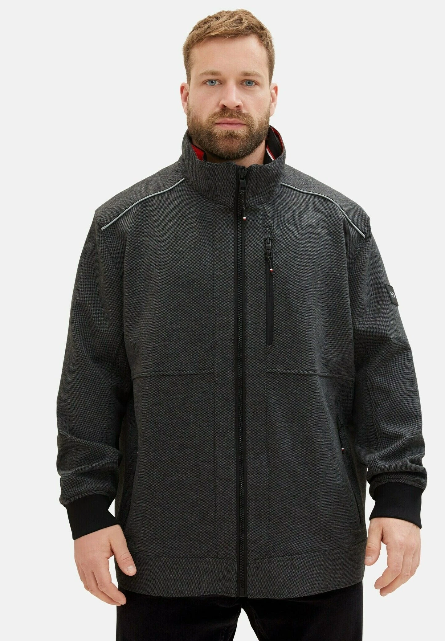 Tom Tailor Plus Mit Verdeckter Kapuze - Jas - Anthracite Knitted Structure 4 Tom Tailor Plus Mit Verdeckter Kapuze - Jas - Anthracite Knitted Structure - Afbeelding 4