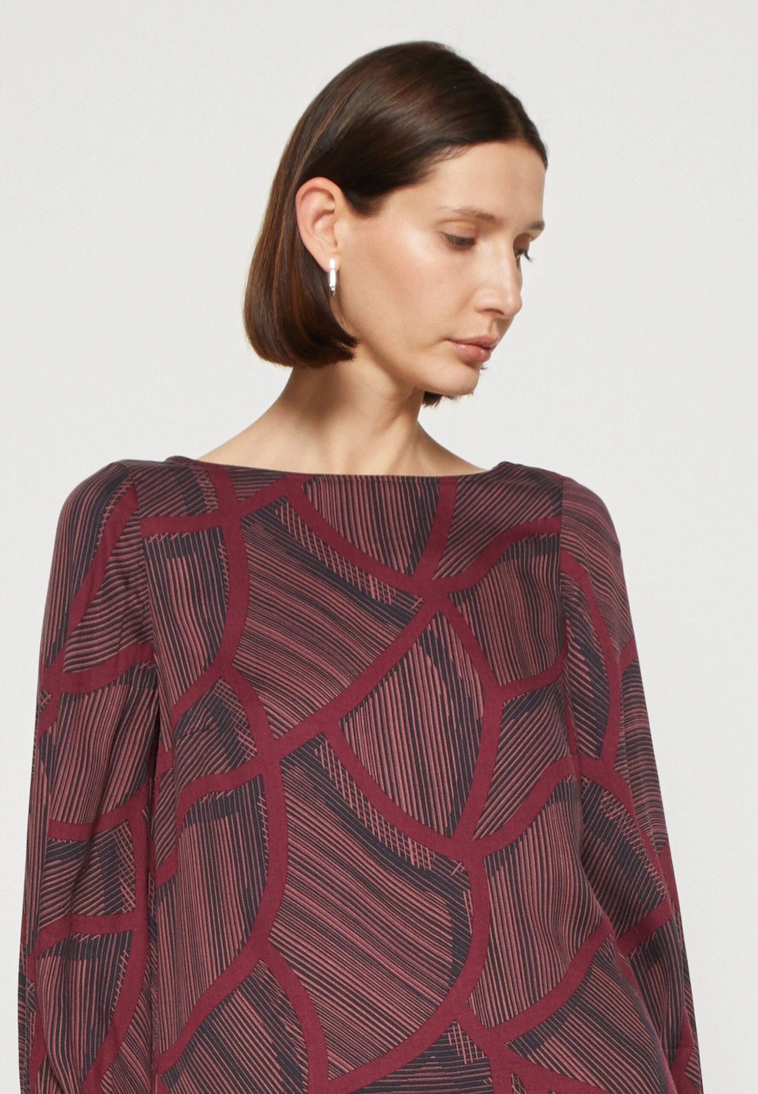 Tom Tailor Dress With Sleeve Details - Jurk - Dark Red 4 Tom Tailor Dress With Sleeve Details - Jurk - Dark Red - Afbeelding 4