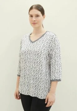 Tom Tailor Plus-Gemustertes - Longsleeve - Grey Floral Design