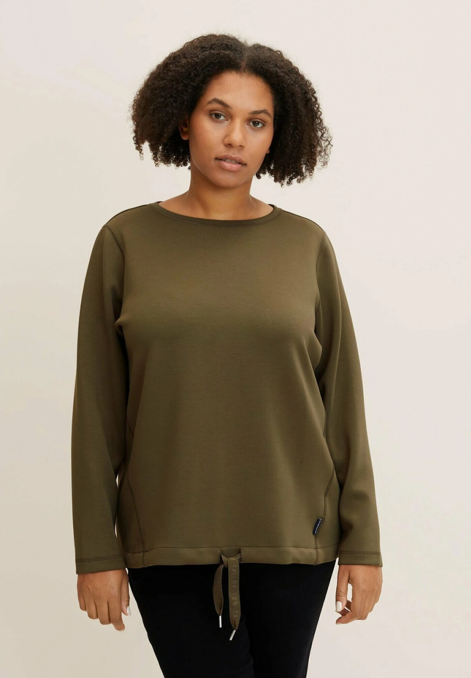 Tom Tailor Mit Rundhalsau - Sweater - Tarmac Khaki 1 Tom Tailor Mit Rundhalsau - Sweater - Tarmac Khaki